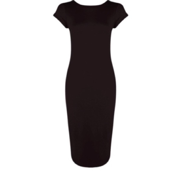 Pin Up Black Bodycon Midi Dress - Picture 3 of 3